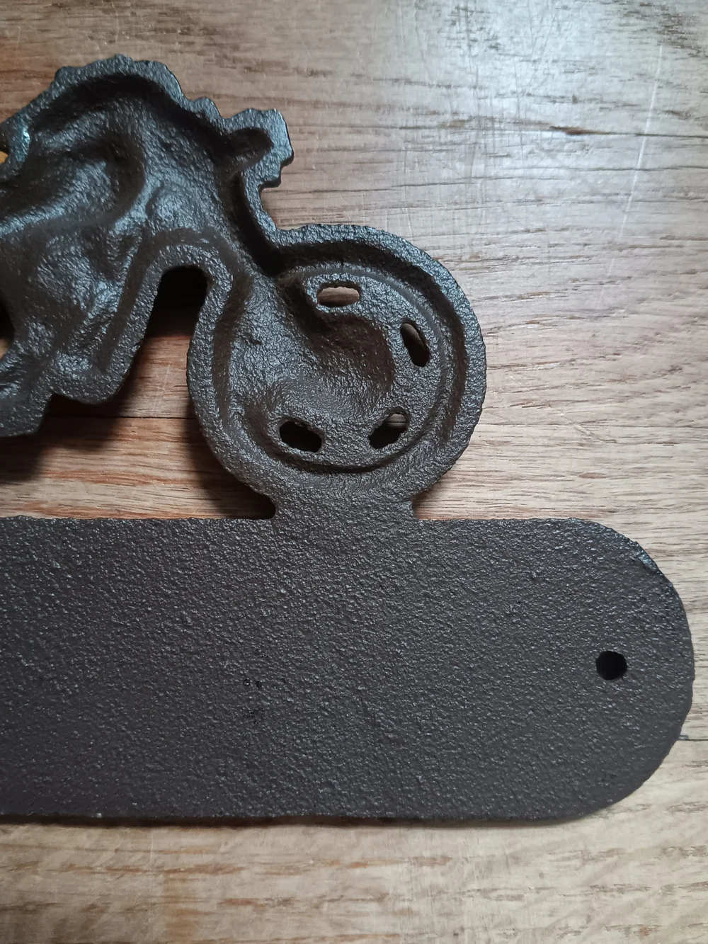 Rustic Brown Cast Iron Vintage Motorcycle Welcome Sign
